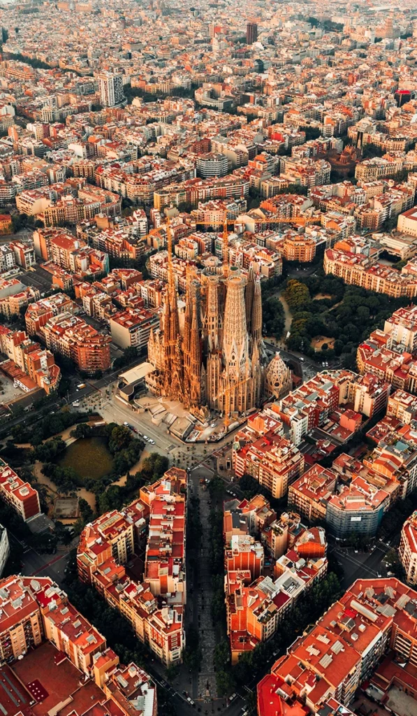 Aerial view of Barcelona
