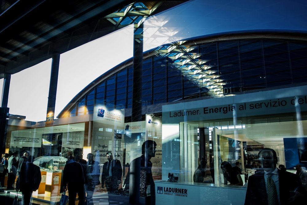 Passers-by at ECOMONDO fair