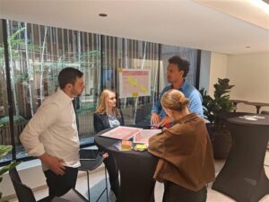 People exchanging ideas during workshop