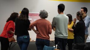 People exchanging ideas during a workshop