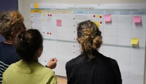 People completing an exercise during a workshop